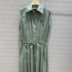 MIUMIU retro green cotton house dress