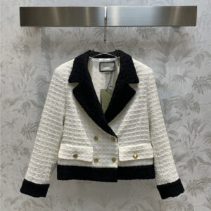 gucci color block tweed jacket