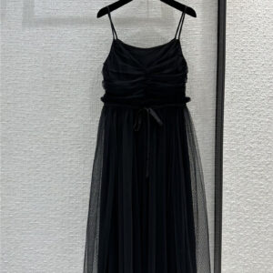 Dior black tulle dress with straps