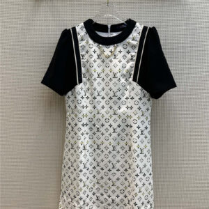 louis vuitton LV fake two-piece color contrast stitching dress