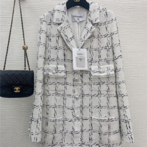chanel long tweed coat