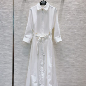 MaxMara Elegant Petit Lapel Shirt Dress
