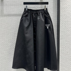 prada recycled nylon midi skirt