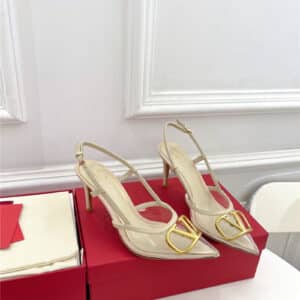 valentino clear glue V buckle high heel sandals
