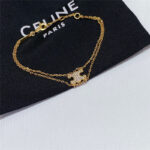 celine full diamond triumphal arch double layer necklace