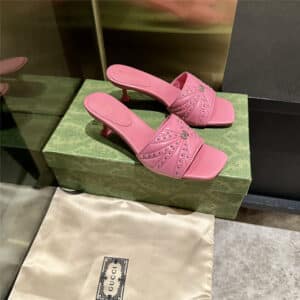 gucci high heel fish mouth sandals and slippers