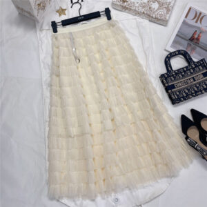 dior layered mesh skirt
