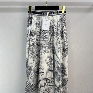 dior all over print jungle tiger pattern pleated long skirt