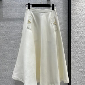valentino V button-trimmed high waist midi skirt