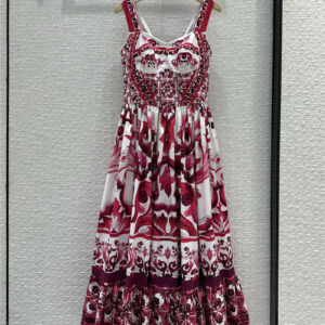 Dolce & Gabbana d&g printed strapless dress