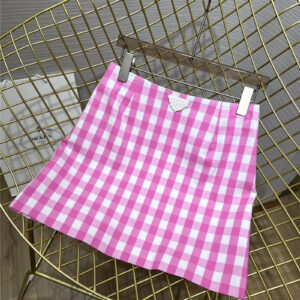 prada one piece classic plaid skirt