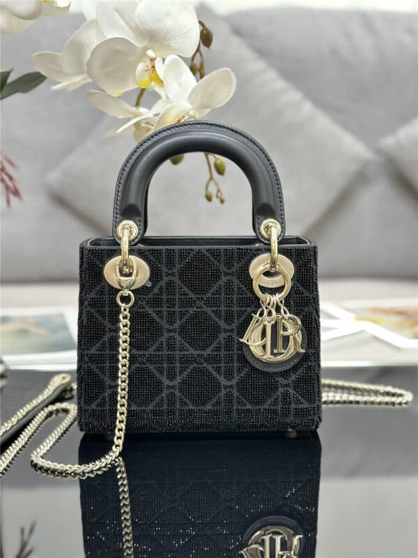 lady dior triple embroidered beads tube bag