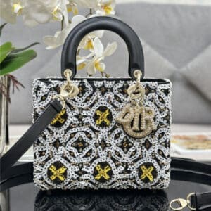 Lady Dior limited edition embroidered bead bag