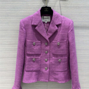 chanel purple tweed blazer