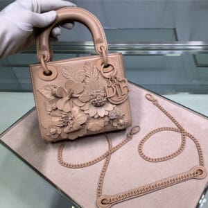 lady dior relief flower bag pink