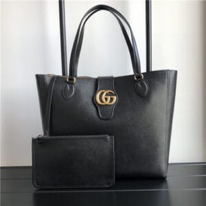 gucci leather shopping bag