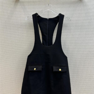valentino deep U-neck double-pocket strapless dress