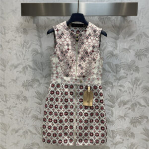 louis vuitton LV new letter retro pattern sleeveless dress