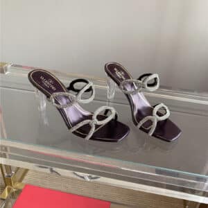 valentino new crystal heel high-heeled slippers