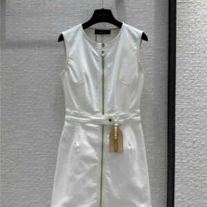 louis vuitton LV spring and summer white denim vest dress