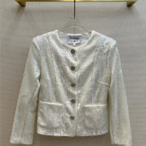 Chanel stunning white sequin coat