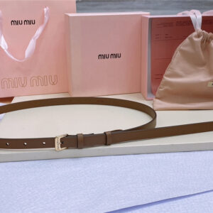 miumiu metal perforated micro-logo leather belt