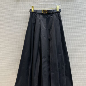 dior letter leather waist skirt