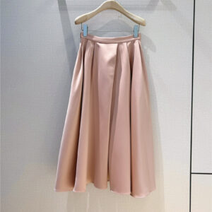 dior solid color high waist umbrella skirt