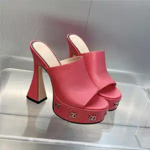 gucci high heel round toe candy color women's shoes