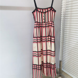 Chanel French vacation style striped suspender dress