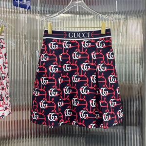 gucci Double G anchor print pleated skirt