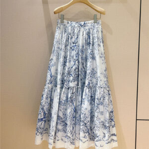 Dior Jouy flower and bird print skirt