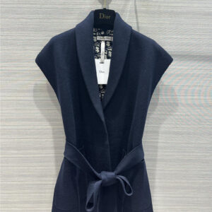 Dior presbyopic logo double-sided wool knitted vest coat