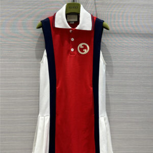 gucci American style preppy retro sports vest dress