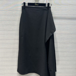 Dior heavy cotton and linen black advanced long skirt