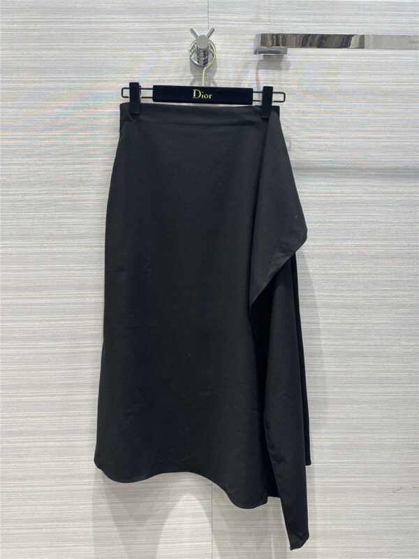 Dior heavy cotton and linen black advanced long skirt