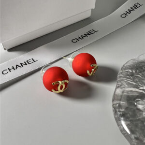 chanel red bead earrings