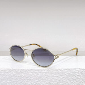 miumiu new trendy metal oval sunglasses
