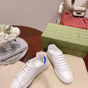 gucci classic sports lace-up white shoes
