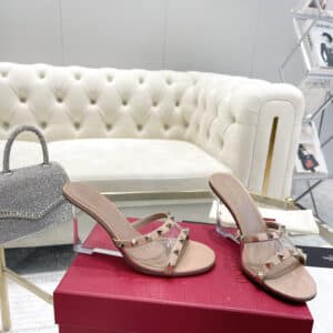 valentino new high-heeled half slippers
