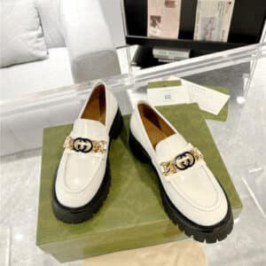 gucci new double GG hardware platform loafers