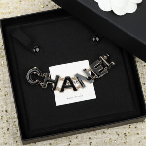 Chanel handmade letter drop oil brooch