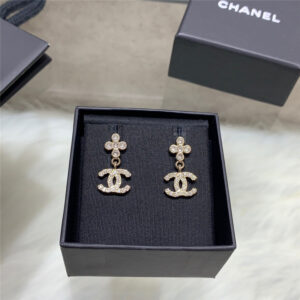 Chanel cross pendant earrings