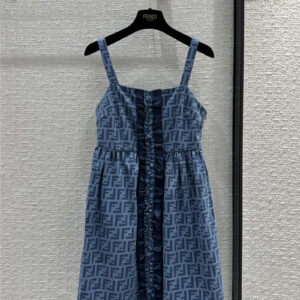 fendi spring and summer new denim suspender dress