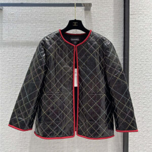 chanel current series color line rhombic leather jacket
