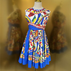 Dolce & Gabbana d&g carriage colorful cotton waist dress