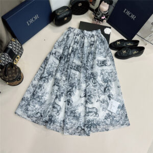 dior jouy print a-line skirt