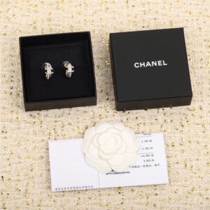 Chanel diamond double c earrings