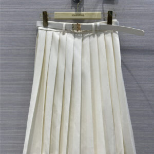 miumiu retro preppy mid-length pleated skirt