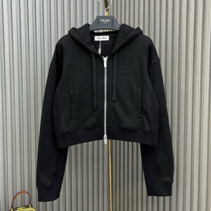 miumiu hooded cropped sweater jacket